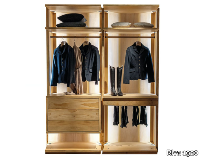 AVANT OPEN - Walk-in closet made of blockboard and solid wood _ Riva 1920