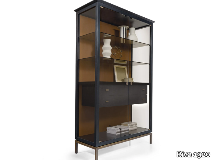 ADA 2.0 - Wood and glass display cabinet with integrated lighting _ Riva 1920