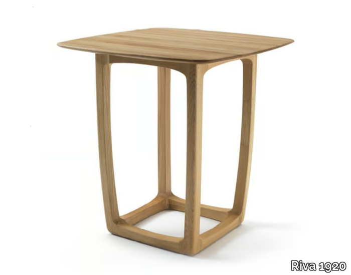 BUNGALOW BAR TABLE WOOD - Square solid wood high table _ Riva 1920