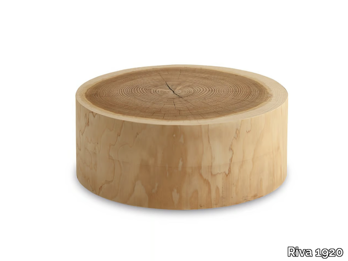 ECO - Low round cedarwood coffee table _ Riva 1920