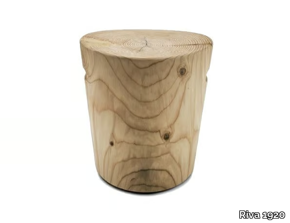 ELLISSE - Low solid cedar wood stool _ Riva 1920