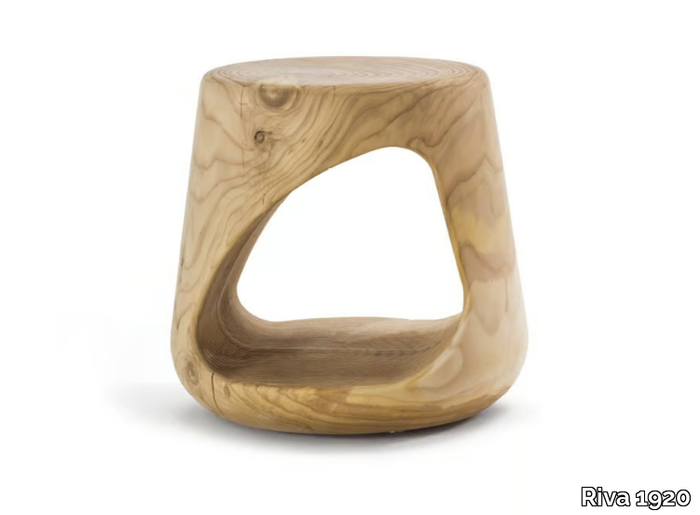 GEPPO - Low solid cedar wood stool _ Riva 1920