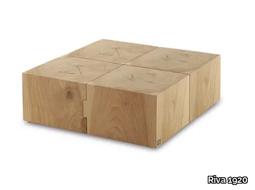 ECO BLOCK - Low square solid cedarwood coffee table _ Riva 1920