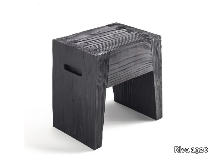 INSIEME - Low cedarwood stool _ Riva 1920