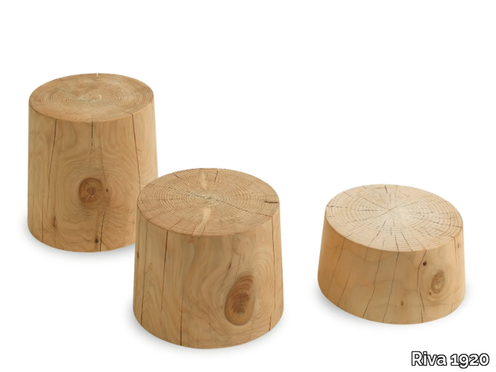 LEGNO VIVO - Round cedarwood coffee table _ Riva 1920