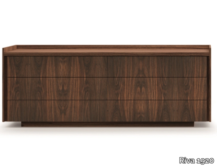 Revo - Solid wood chest of drawers with integrated handles _ Riva 1920