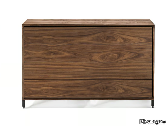 Rialto - Solid wood chest of drawers with integrated handles _ Riva 1920