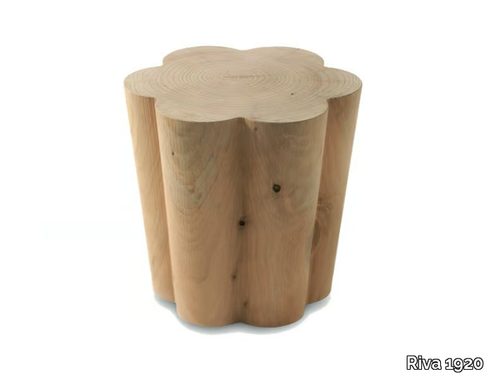 ROCCO - Low solid cedar wood stool _ Riva 1920