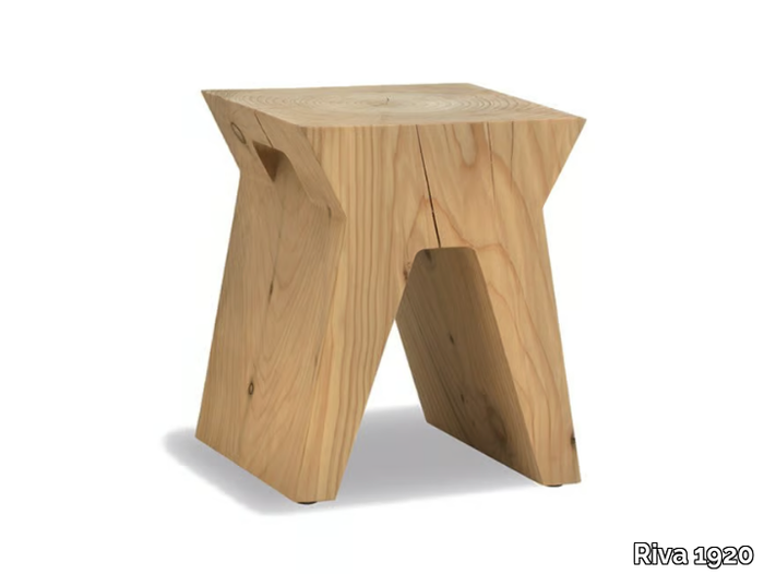 SID - Low solid cedar wood stool _ Riva 1920