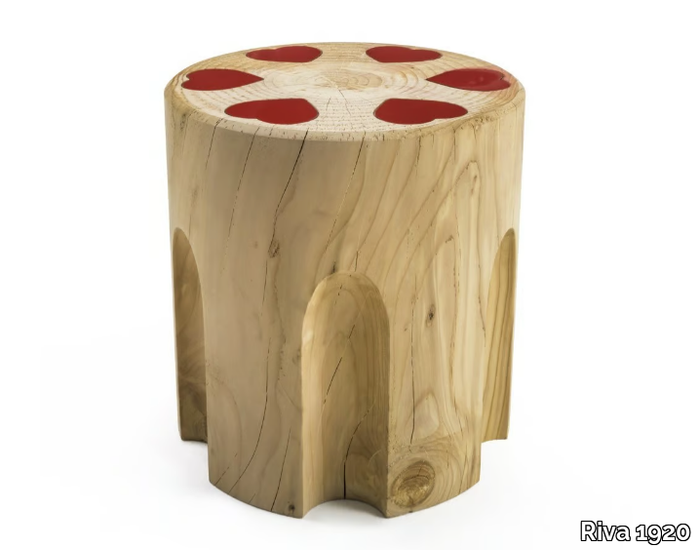 HEARTS-SHOTER - Low solid wood stool _ Riva 1920