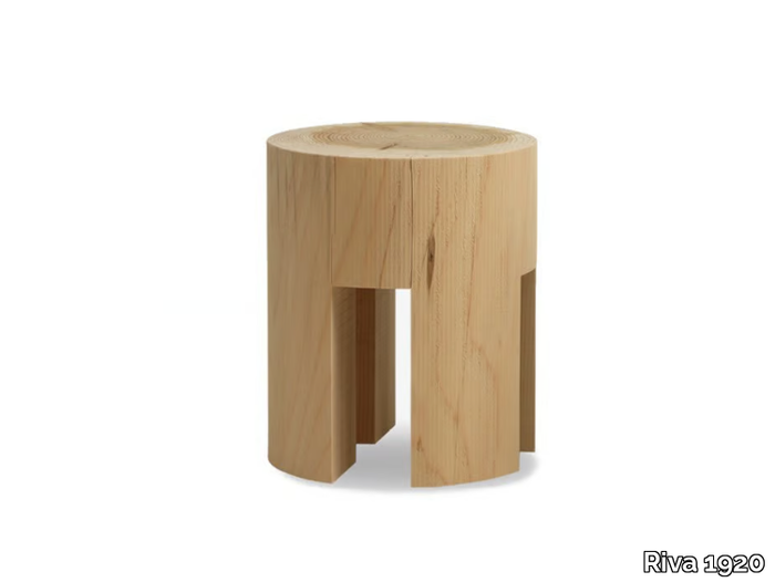 WOODY - Low solid cedar wood stool _ Riva 1920