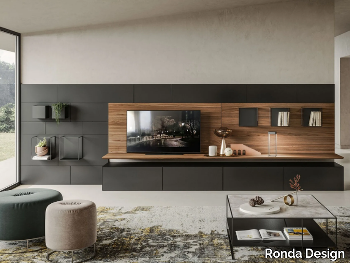 BENCH - Modular wooden and metal TV cabinet with drawers _ Ronda Design