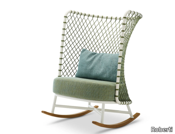 CHARME - Rocking armchair woven with polyester rope _ Roberti