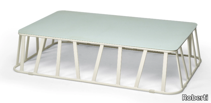 HAMPTONS GRAPHICS - Glass and aluminium coffee table _ Roberti