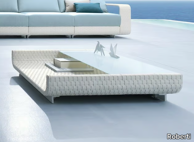 HAMPTONS - Glass and aluminium coffee table _ Roberti