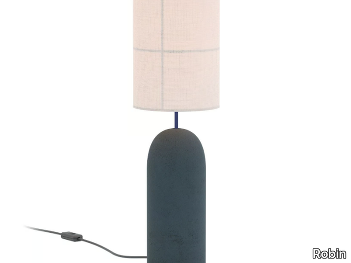 RANIA - Concrete floor lamp with fabric shade _ Robin