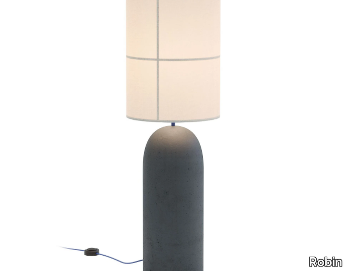 RANIA - Cement table lamp with fabric shade _ Robin