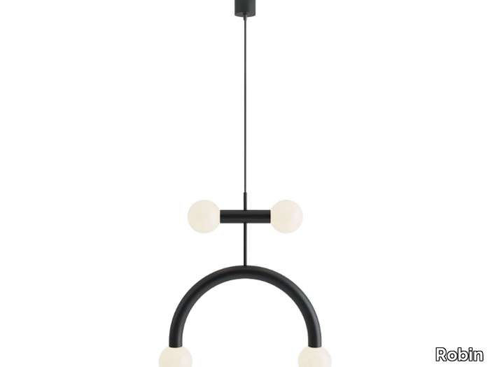 RIGOBERTA DUO CURVED - Iron pendant lamp _ Robin