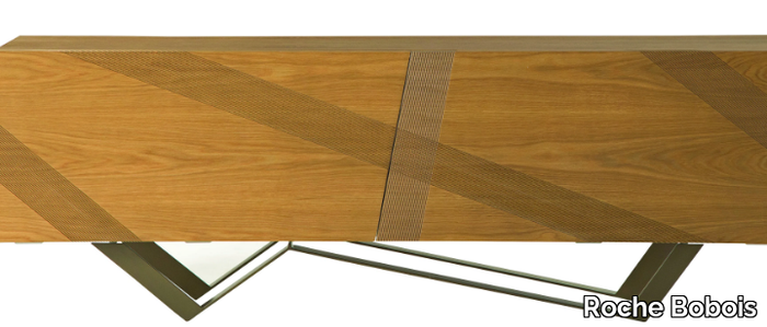 TRACK - Wood veneer sideboard with coplanar doors _ Roche Bobois