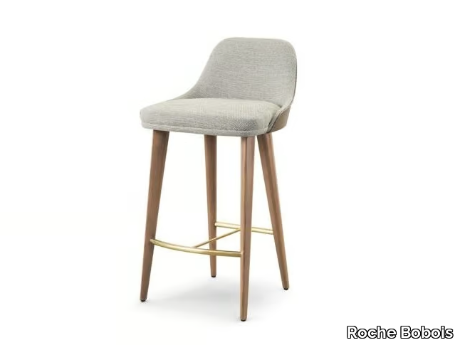 EDEN-ROCK - High fabric stool with back _ Roche Bobois