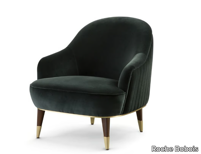 EDEN-ROCK - Velvet easy chair with armrests _ Roche Bobois