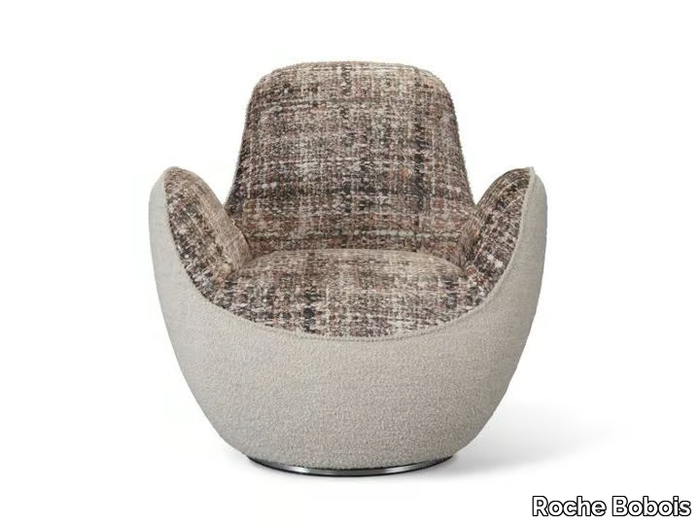 AIRCELL - Swivel fabric armchair with armrests _ Roche Bobois