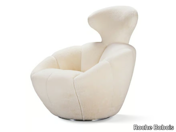 ASTREA LOUNGE - Swivel fabric armchair with headrest _ Roche Bobois