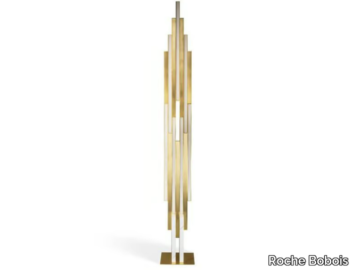 LIMELIGHT - Anodized aluminium floor lamp with marble base _ Roche Bobois