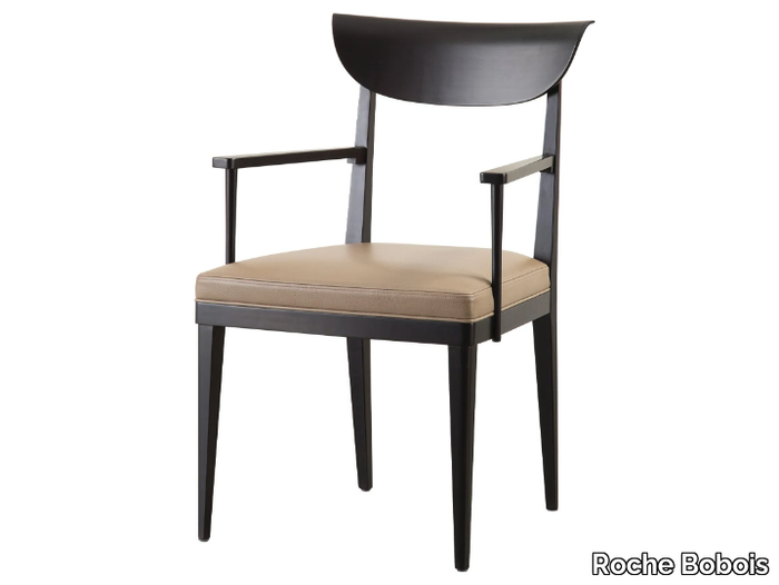 VIVIENNE - Beech chair with armrests with integrated cushion _ Roche Bobois