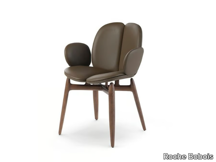 PULP - Upholstered leather chair with armrests _ Roche Bobois