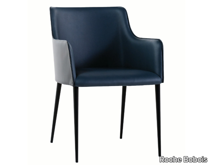 COLETTE - Upholstered leather chair with armrests _ Roche Bobois