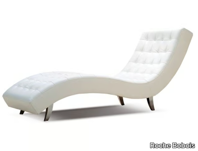 DOLCE - Tufted leather chaise longue _ Roche Bobois