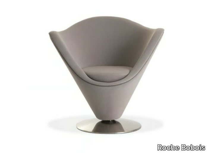 ELFE - Swivel fabric armchair with armrests _ Roche Bobois