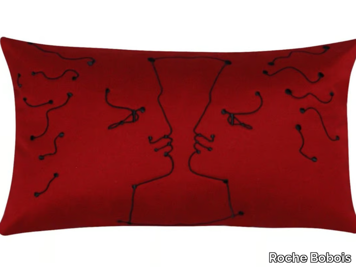 FACE A FACE - Rectangular fabric cushion with removable cover _ Roche Bobois