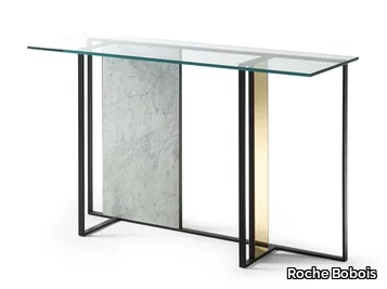 TRAME - Glass console table _ Roche Bobois