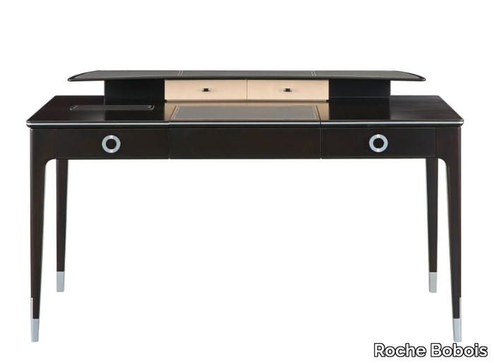 MONCEAU - Rectangular cherry wood writing desk with drawers _ Roche Bobois