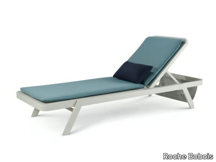 SUNSET - Stackable Recliner aluminium sun lounger with castors _ Roche Bobois