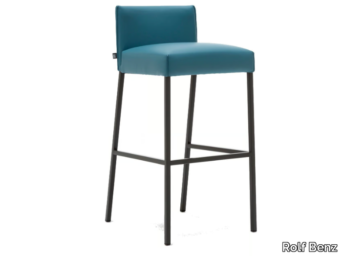 ROLF BENZ 652 - High leather stool with footrest _ Rolf Benz