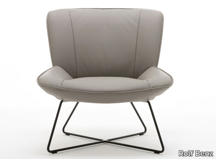 ROLF BENZ 383 - Upholstered leather armchair _ Rolf Benz