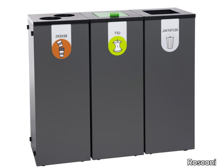 PAXA - Metal waste paper bin for waste sorting _ Rosconi