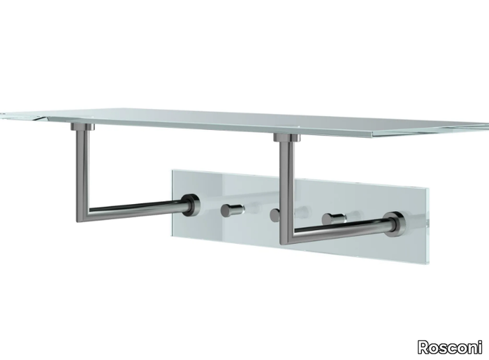 ATLAS 2 - Glass and steel coat rack / wall shelf _ Rosconi