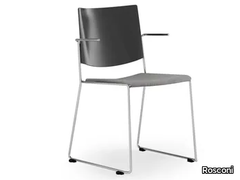 ELESS - Stackable chair with armrests with integrated cushion _ Rosconi