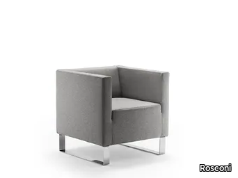 ULTIMO - Sled base fabric easy chair with armrests _ Rosconi