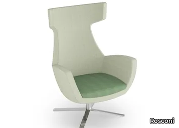 LOUNGE 620 - Fabric armchair with headrest with 4-spoke base _ Rosconi