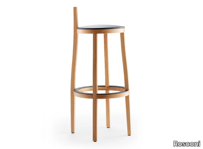 LI-LITH - High wooden stool with footrest _ Rosconi