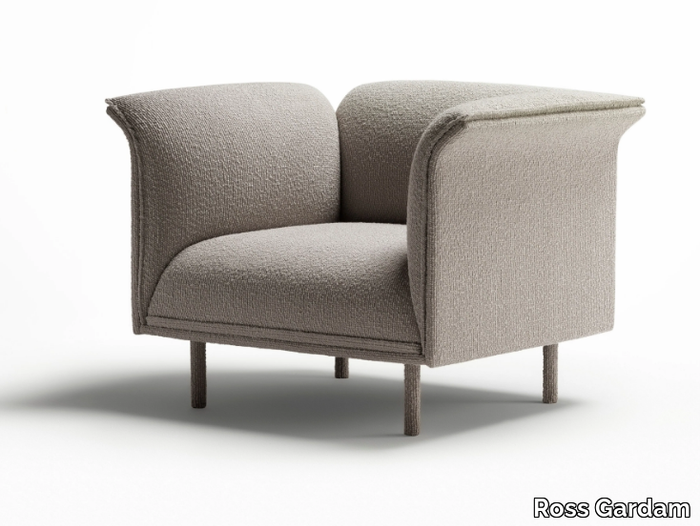 NOON - Fabric armchair with armrests _ Ross Gardam