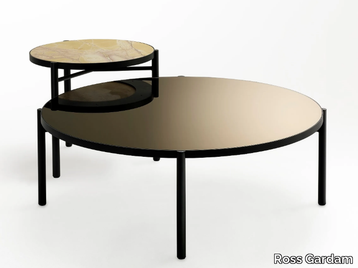 NOON - Low round glass coffee table _ Ross Gardam