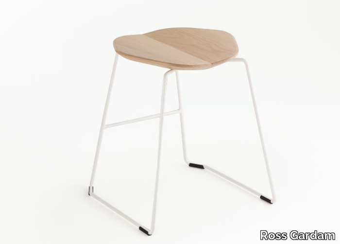 DUET - Sled base low stool with footrest _ Ross Gardam