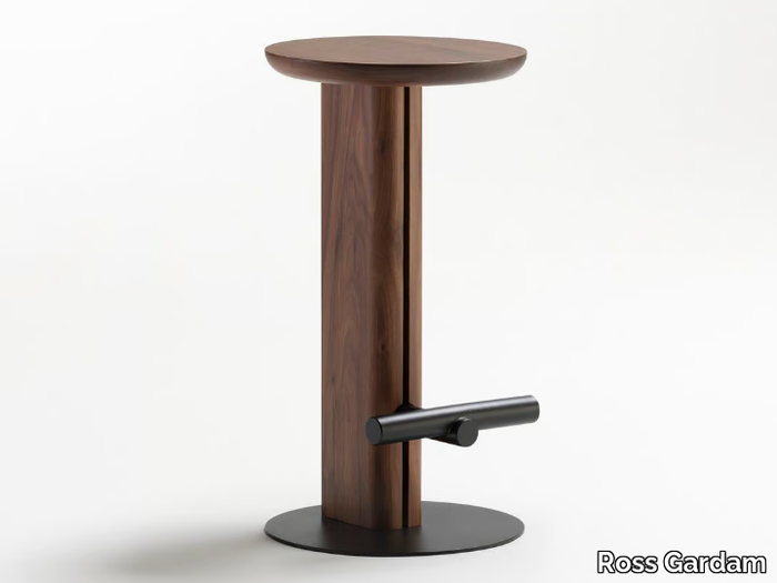 ROOK - High walnut stool with footrest _ Ross Gardam