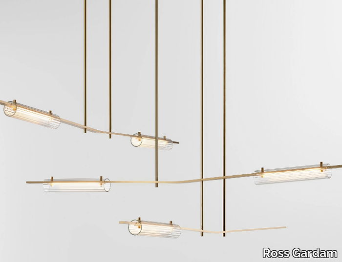 VOLANT CHANDELIER - LED brass pendant lamp _ Ross Gardam